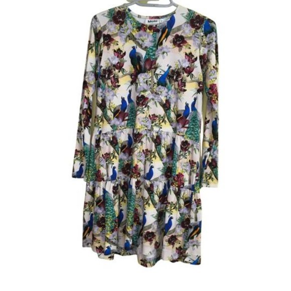 Molo Girls Dress Chia Size L Floral Graphic Blue Color Casual Elegant g20